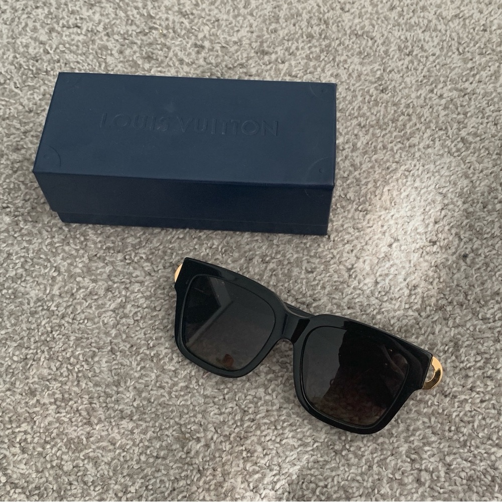 Louis Vuitton Black Sunglasses with Gold Details